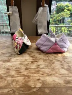パッチワーク 小物入れ 2点セット 鶏 バスケット