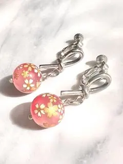 129 和風イヤリング　桜　ピンク　さくら