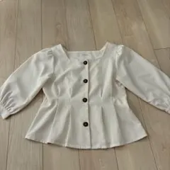 アイボリー 五分袖 ブラウス しまむら