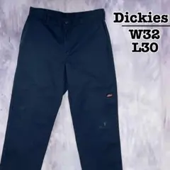 Dickies　ワークパンツ　ネイビー　ダブルニー　W32 L30　USA古着