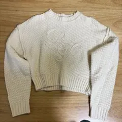 【LIP SERVICE】アイボリー クロップドニット