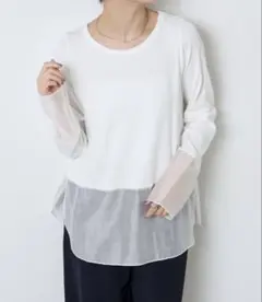 コラージュ　ガリャルダガランテ　裾シアーロンT ホワイト　フリーサイズ