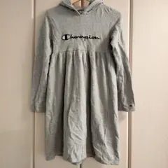 Champion パーカー 長袖 ワンピース グレー