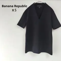 【新品】Banana Republic XS Vネックカットソー ブラック 半袖のサムネイル