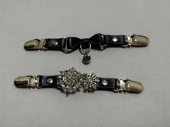 スノーパールストールクリップ　茶色　2本セット