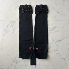 未使用品　ANNA SUI アナスイ 蝶刺繍 リボン付 アームカバー