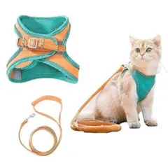 ハーネス 胴輪 猫具 ねこ ネコ 子猫 小型犬 犬猫兼用 ソフト胸あて L