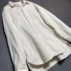 UNIQLO コーデュロイ ホワイトシャツ Lサイズ｜長袖 きれいめ カジュアル