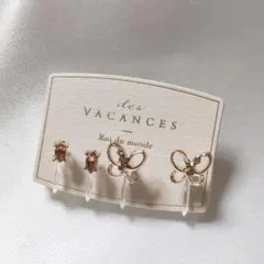 des VACANCES 蝶のノンホールピアス No.f549