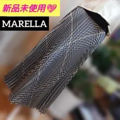 MARELLAマレーラ　グレンチェック柄ロング プリーツ スカートLのサムネイル
