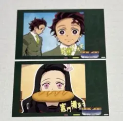 鬼滅の刃 キメツ学園 箔押しチェキ風ブロマイド 我妻善逸 竈門禰豆子