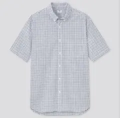 UNIQLO エクストラファインコットンブロードチェックシャツ（半袖）のサムネイル