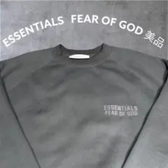 ESSENTIALS スウェット オフブラック M ラグラン 厚手 裏起毛