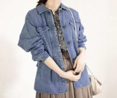 グローバルワーク  ベルト付きCPOデニムジャケット