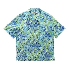 古着 Edwards コットン/ポリ アロハシャツ ハワイアンシャツ リーフ柄