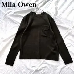 Mila Owen ミラーオーウェン　カーキ　セーター　胸ポケット　シンプル