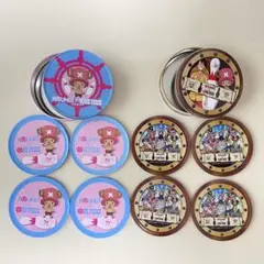 ワンピース　コースターセット　ラウンドワンコラボ　2缶 各4枚　計8枚