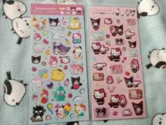 サンリオキャラクター シールセット 2枚　ラメ入り樹脂もりシール☆