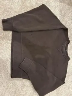 ユニクロ:C スムースコットンクルーネックセーター　ブラウン　M