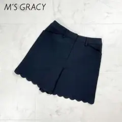 美品 M'S GRACY スカラップショートパンツ 黒 サイズ36*FD1140