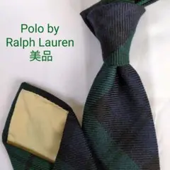 【美品】ポロバイラルフローレン ネクタイ グリーン チェック ブラックウォッチ