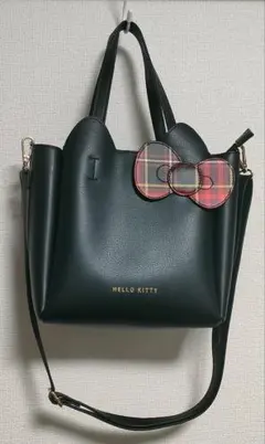 ハローキティ　2WAYミニトートバッグ　サンリオ　タータンチェック　赤