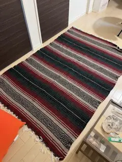 マンズ　超大判紋章柄107×245 ベージュレッド　トルコヴィンテージラグ 超大判✳︎紋章柄107×245✳︎キャラメルベージュ レッド トルコ