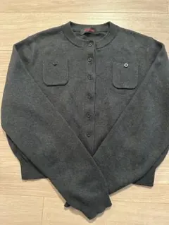 CABaN コットンカシミヤ クルーネックカーディガン チャコールグレー xs