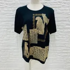 専用　Tシャツ　カットソー　黒　ヒョウ柄　半袖　新品未使用　　【1010】