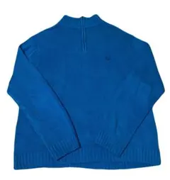 【古着】CHAPS ハーフジップニット ターコイズブルー XLのサムネイル
