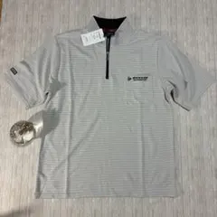 【新品タグ】DUNLOP ダンロップ半袖ハーフジップシャツ M ボーダー ゴルフのサムネイル