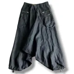 00s PPFM リネン カーゴ サルエルパンツ 黒系 archive y2k