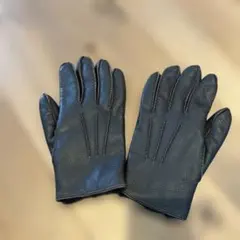 レザー ファー付き手袋 黒