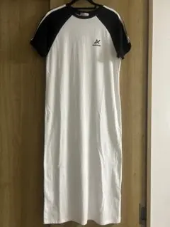 新品タグ付き ラグランスリーブ ロングワンピース ホワイト/ブラック