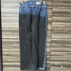 NOMA t.d バイカラー ストレートレッグ デニムパンツ