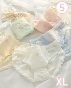 ラブリー♡うさぎちゃん　可愛いレディースショーツ　5枚セット　XL