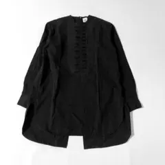 6(ROKU) PIN TUCK SHIRT/シャツ タックシャツ　黒