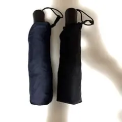 ユニクロ UVカット折りたたみ傘 晴雨兼用 ネイビー&黒 2本セットのサムネイル