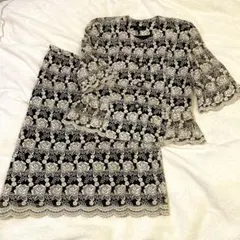 レディースフォーマルツーピース　薔薇総レース