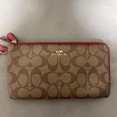 COACH ポーチ リストレット ダブルファスナー シグネチャー