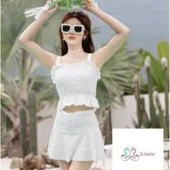 ホワイトセパレート水着 タンキニ