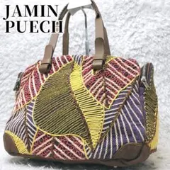 【希少】JAMIN PUECH トートバッグ 刺繍 ビーズ パッチワーク レザーのサムネイル