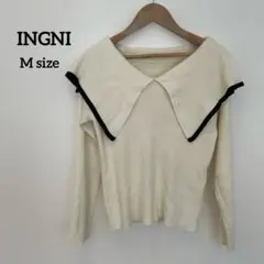 INGNI オフショルダー ニットトップス M ホワイト