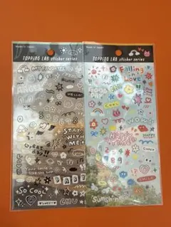 トッピングラボ　セリア　らくがきシール　2枚セット