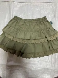 KP フリル付きオリーブスカート　キュロット　120