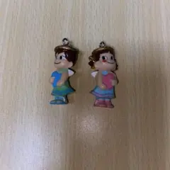 ペコちゃん ポコちゃん 天使 チャーム 2点セット