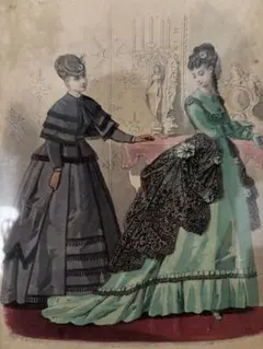 1872年銅版画◆フランス ファッション誌『ラ・モード・イリュストレ』No.51 1872年銅版画◇フランス ファッション誌『ラ・モード・イリュストレ