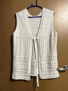 relume 編み込みニットベスト ホワイト