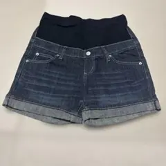 マタニティ ダークデニム ショートパンツ