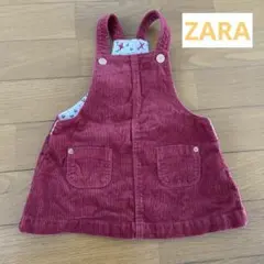 Zara 赤 コーデュロイ ワンピース 6/9ヶ月